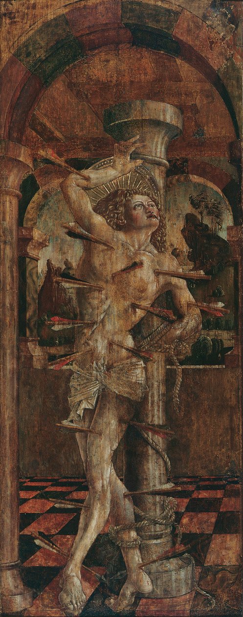 Hl. Sebastian (Innenseite) und hl. Sebastian (Außenseite) von Friedrich Pacher