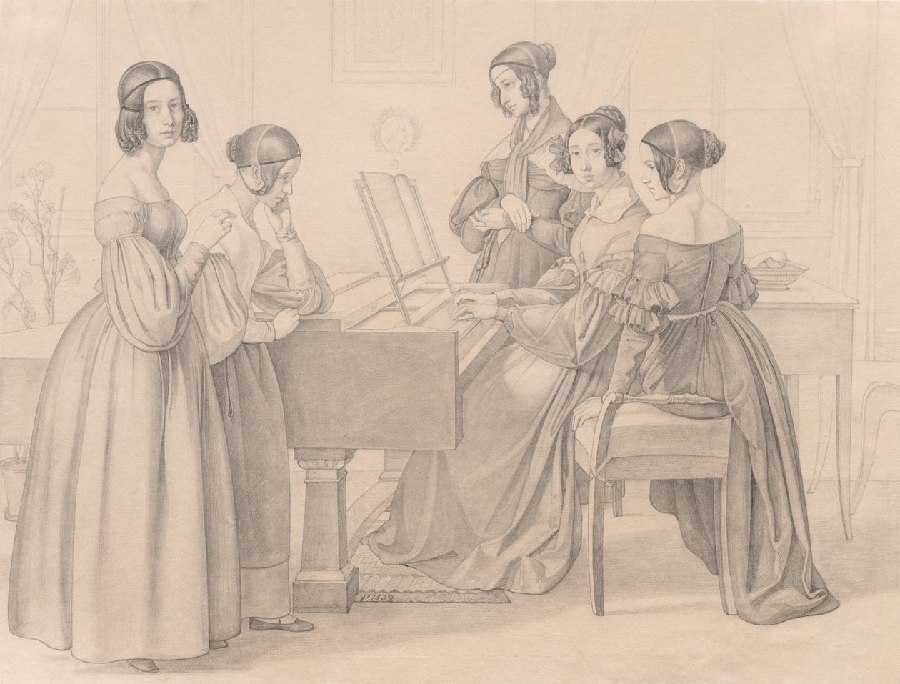 Musikalisches bei den Prellers, 1838 von Friedrich Preller