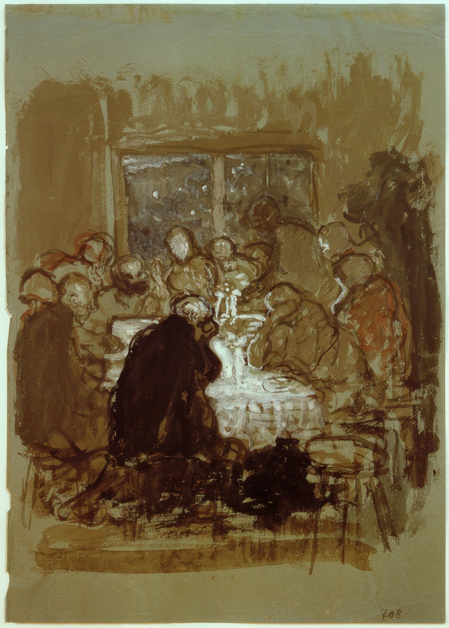 Kompositionsskizze zu "Das Abendmahl" von Fritz von Uhde