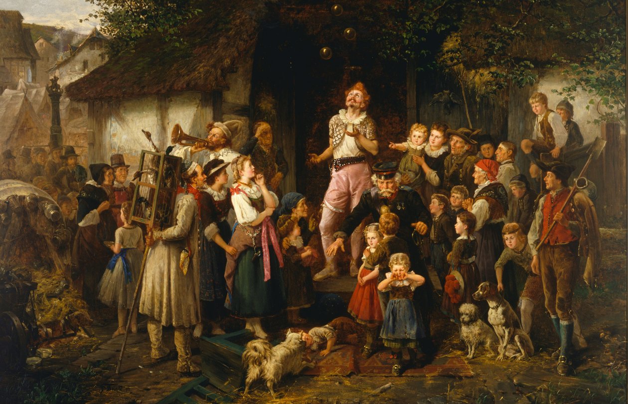 Der Jongleur: ein Dorffest, 1873 von Fritz Beinke