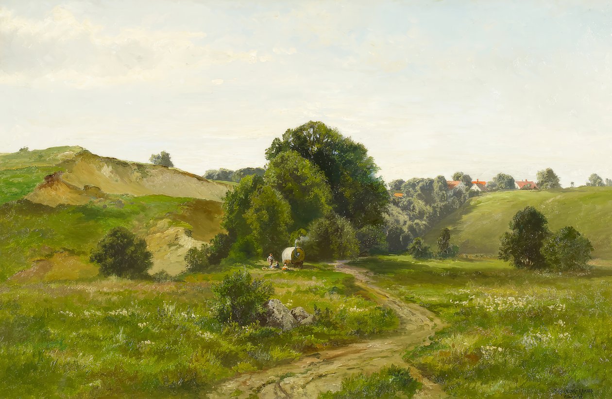 Sommerliche Hügellandschaft von Fritz Halberg Krauss