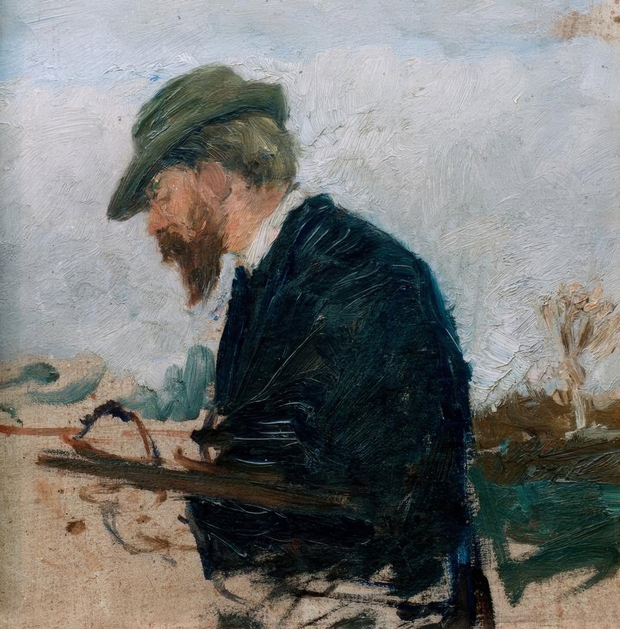 Otto Modersohn beim Malen von Fritz Mackensen