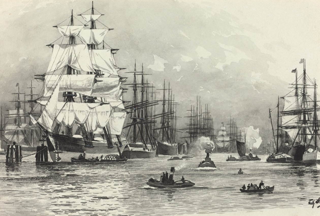 Segelschiff-Hafen von Fritz Stoltenberg