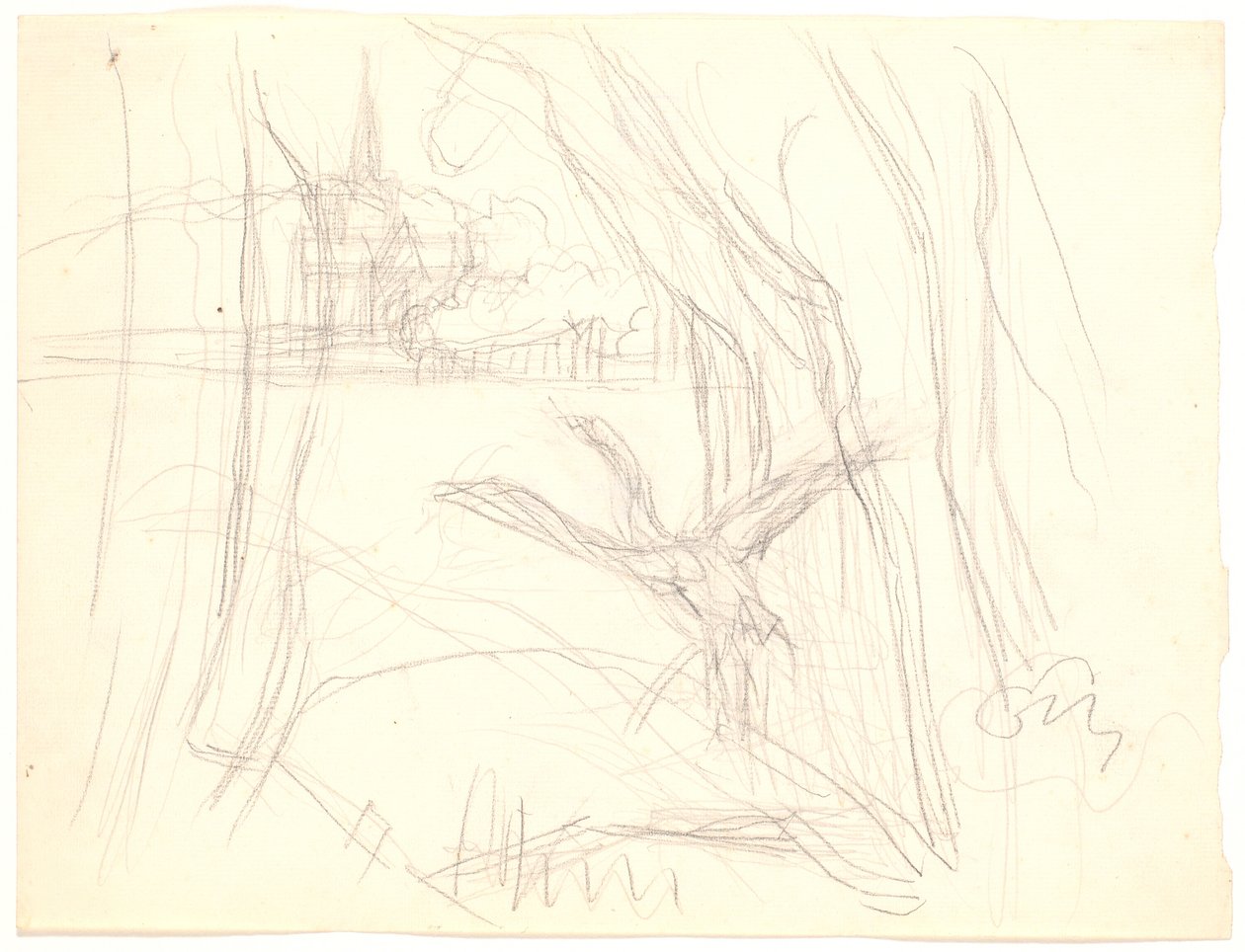 Landschaft mit abhebendem Schwan von Fritz Syberg