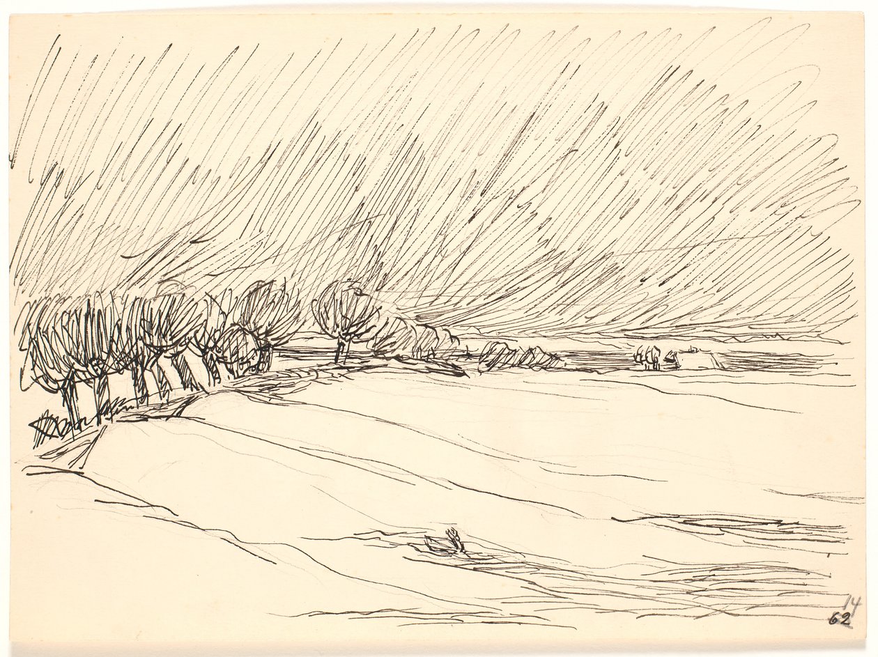 Winterlandschaft mit Pappeln von Fritz Syberg