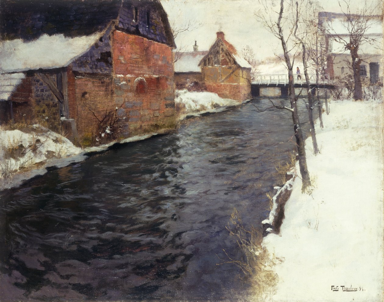 Eine Winterflusslandschaft, 1895 von Frits Thaulow