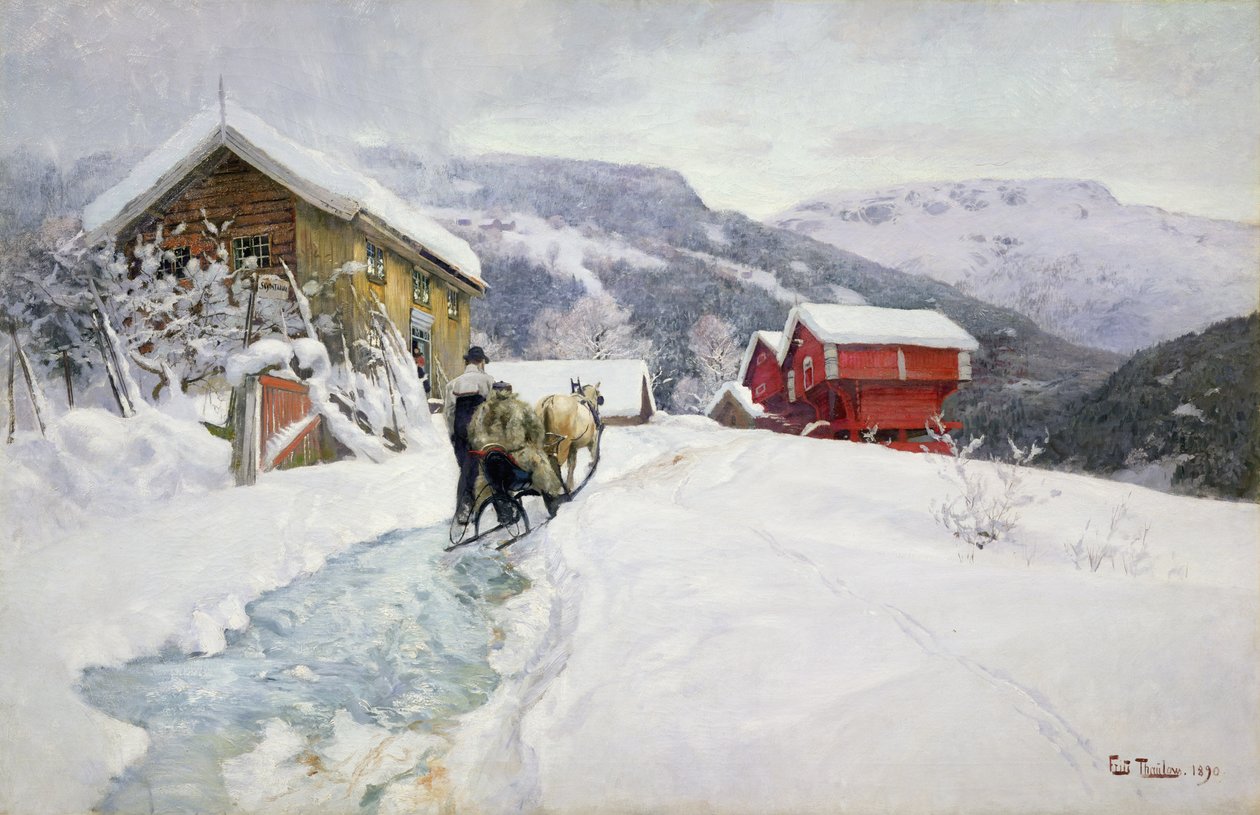 Poststation von Fritz Thaulow