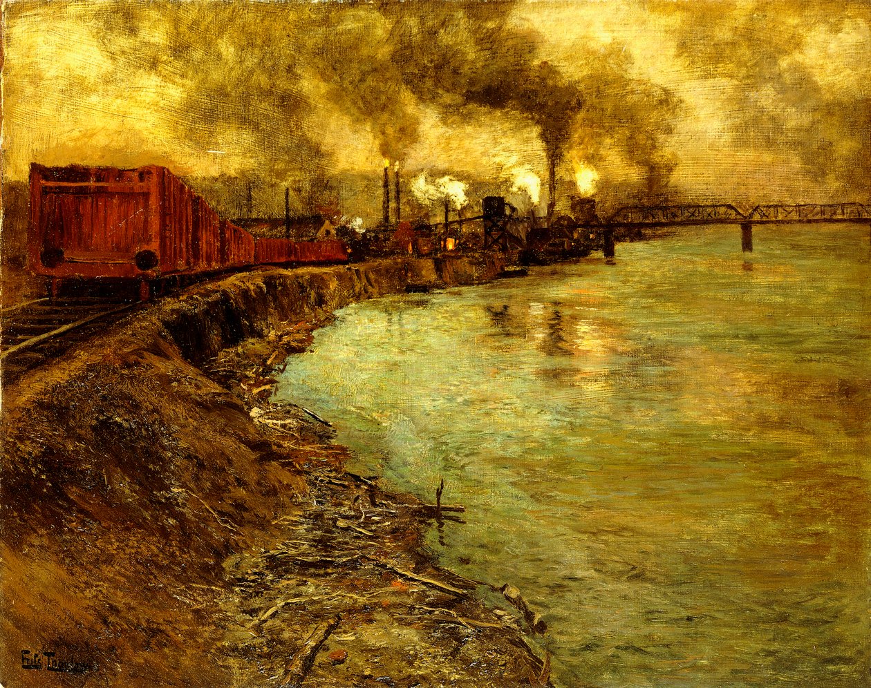 Güterzug bei Dämmerung von Frits Thaulow