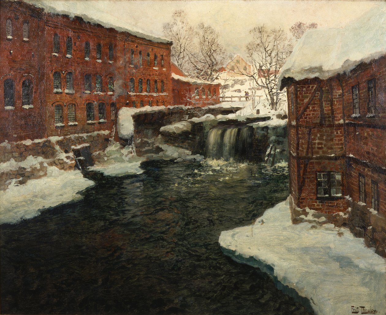 Mühlenszene, um 1885-90 von Fritz Thaulow