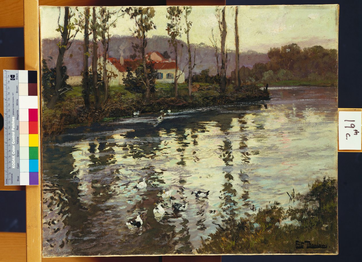 Flusslandschaft mit Enten von Frits Thaulow