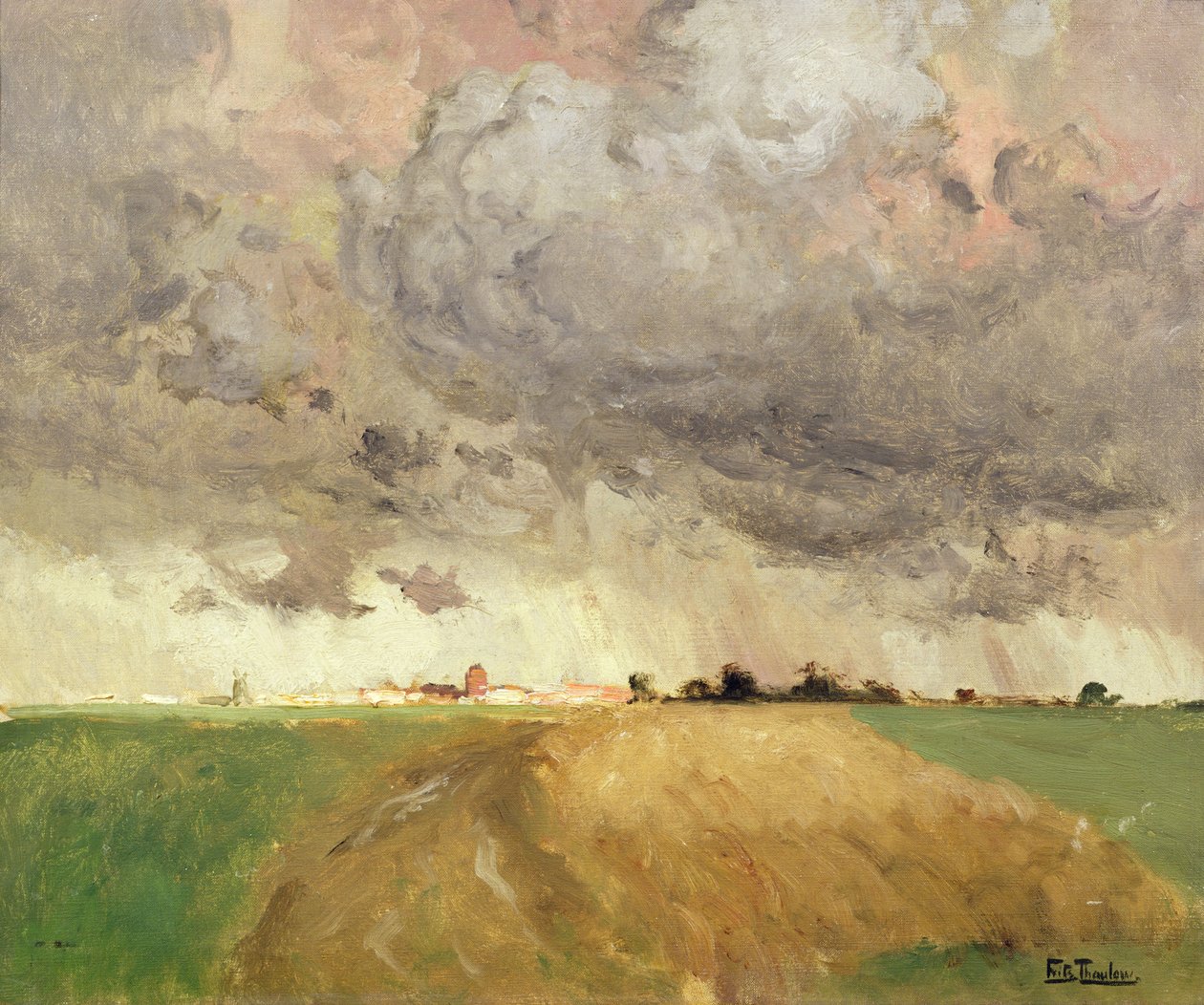 Sturm in Delft von Fritz Thaulow