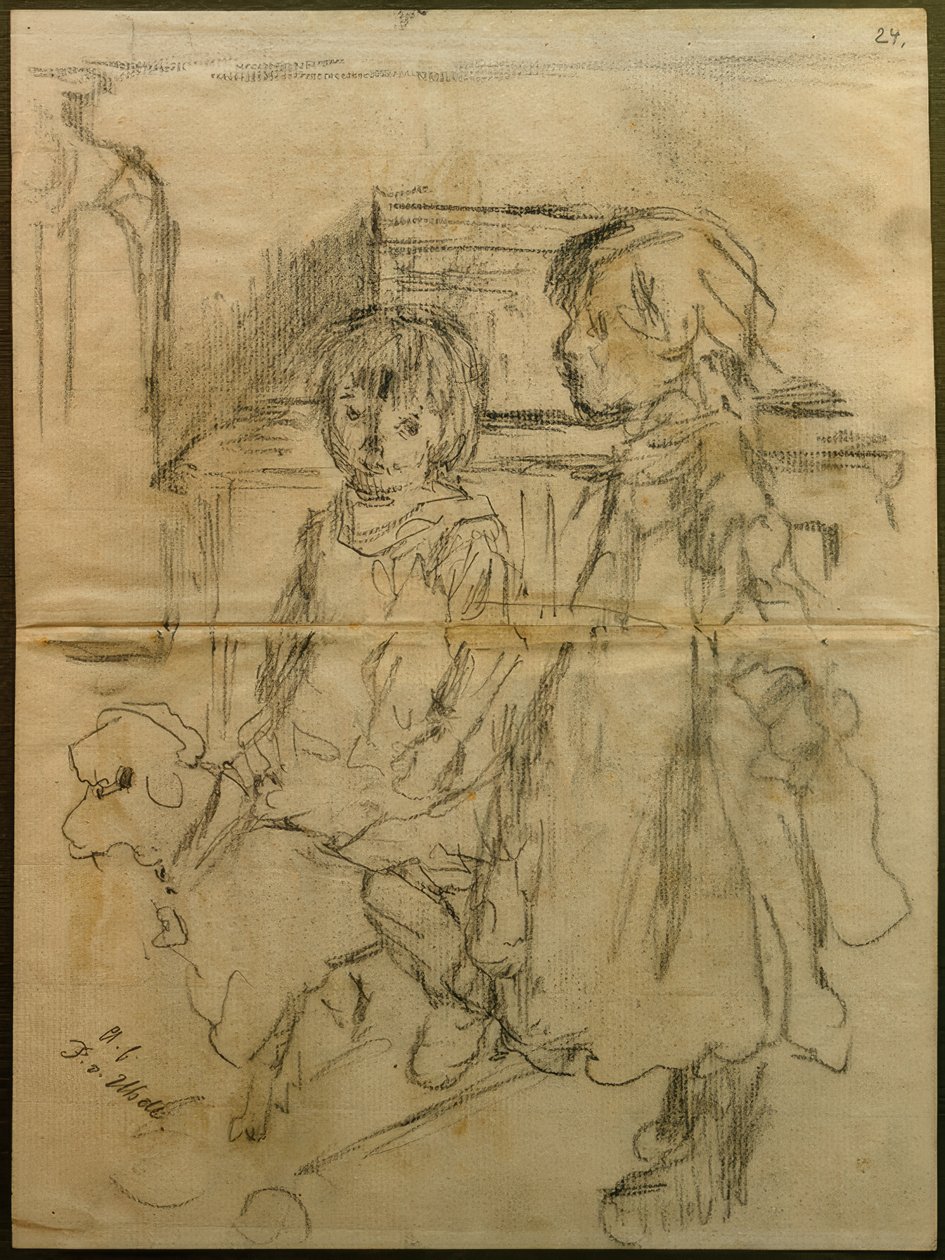 Vorarbeit zu "Kinderstube" von Fritz von Uhde
