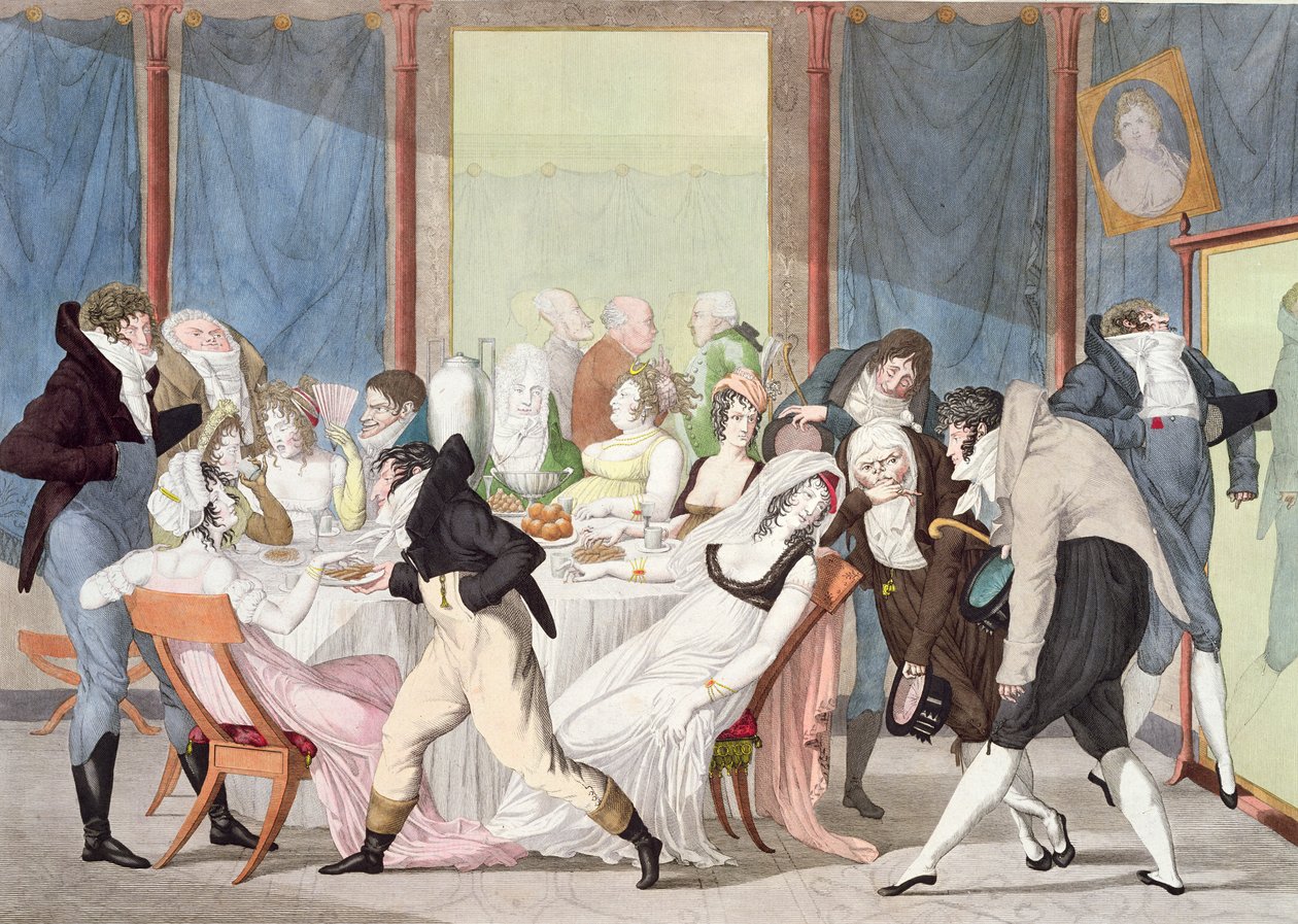 Eine Pariser Teegesellschaft, um 1800 von Fulchran Jean Harriet