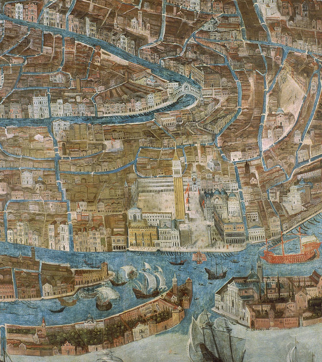 Karte von Venedig, erste Hälfte des 17. Jahrhunderts (Detail) von G. Barzenti