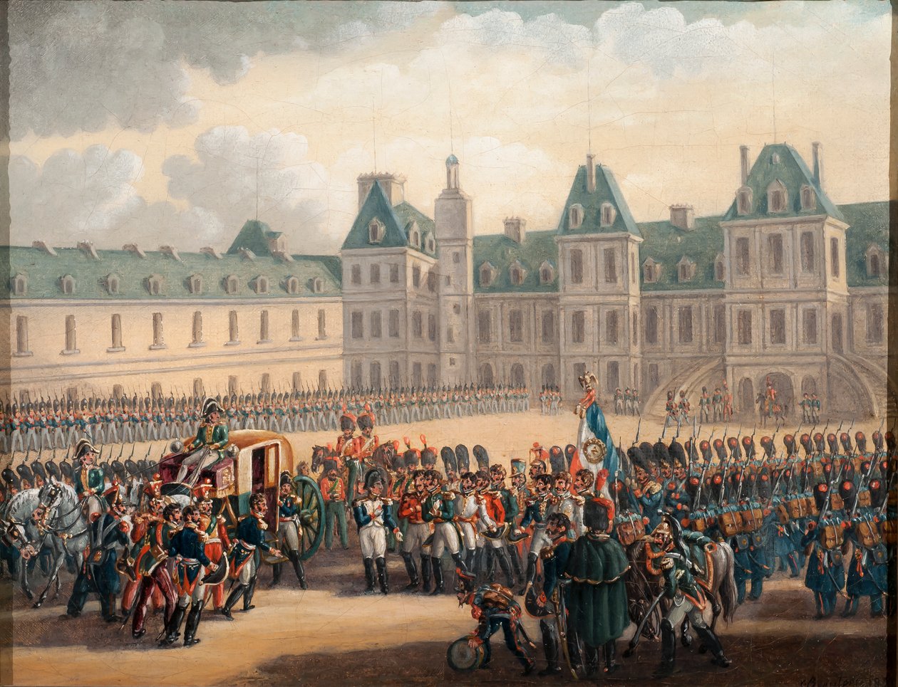 Napoleons Abschied in Fontainebleau, 20. April 1814, 1835 von G. Beaufort