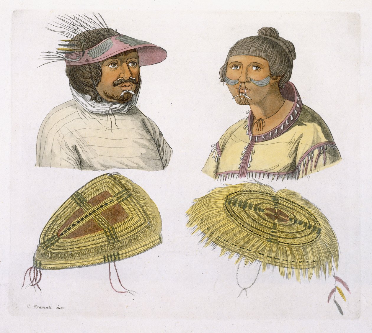 Eskimos aus Nordamerika (Farbstich) von G. Bramati