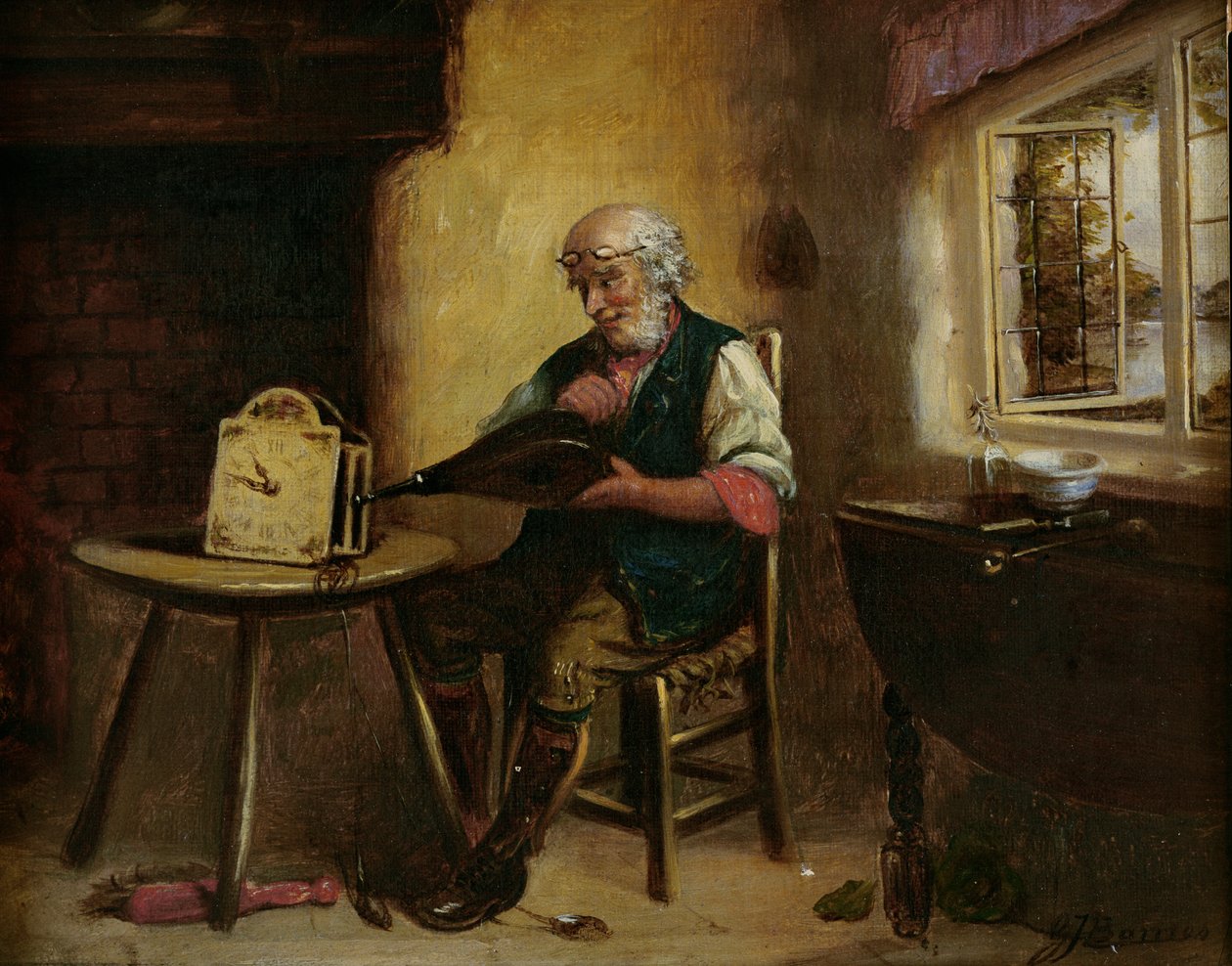 Die Uhr reinigen, 1880 von G. J. Barnes
