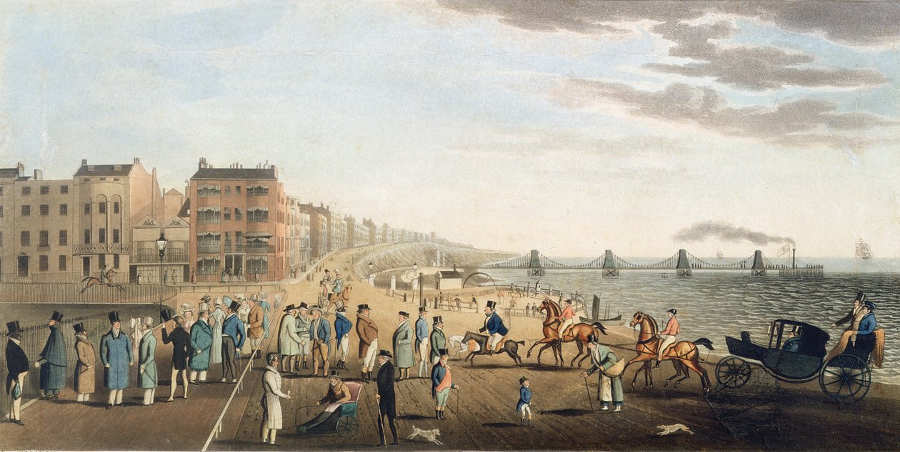 Die Kettenbrücke in Brighton mit Charakteren von G.M. Brighty