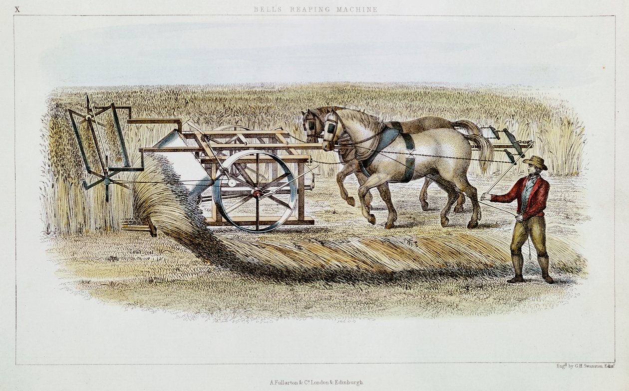 Bells Mähmaschine, 1851 von G. H. Swanston