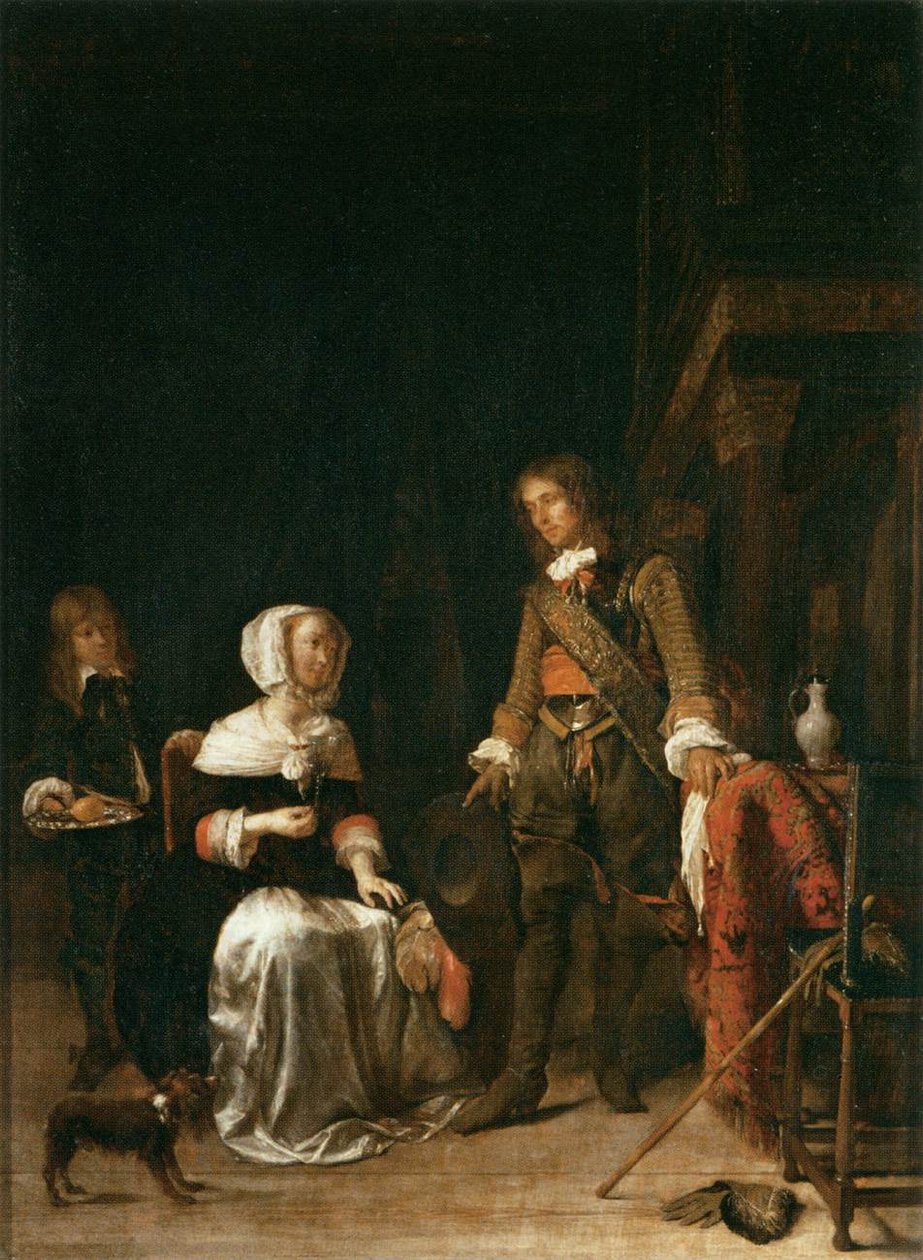 Soldat besucht eine junge Dame von Gabriel Metsu