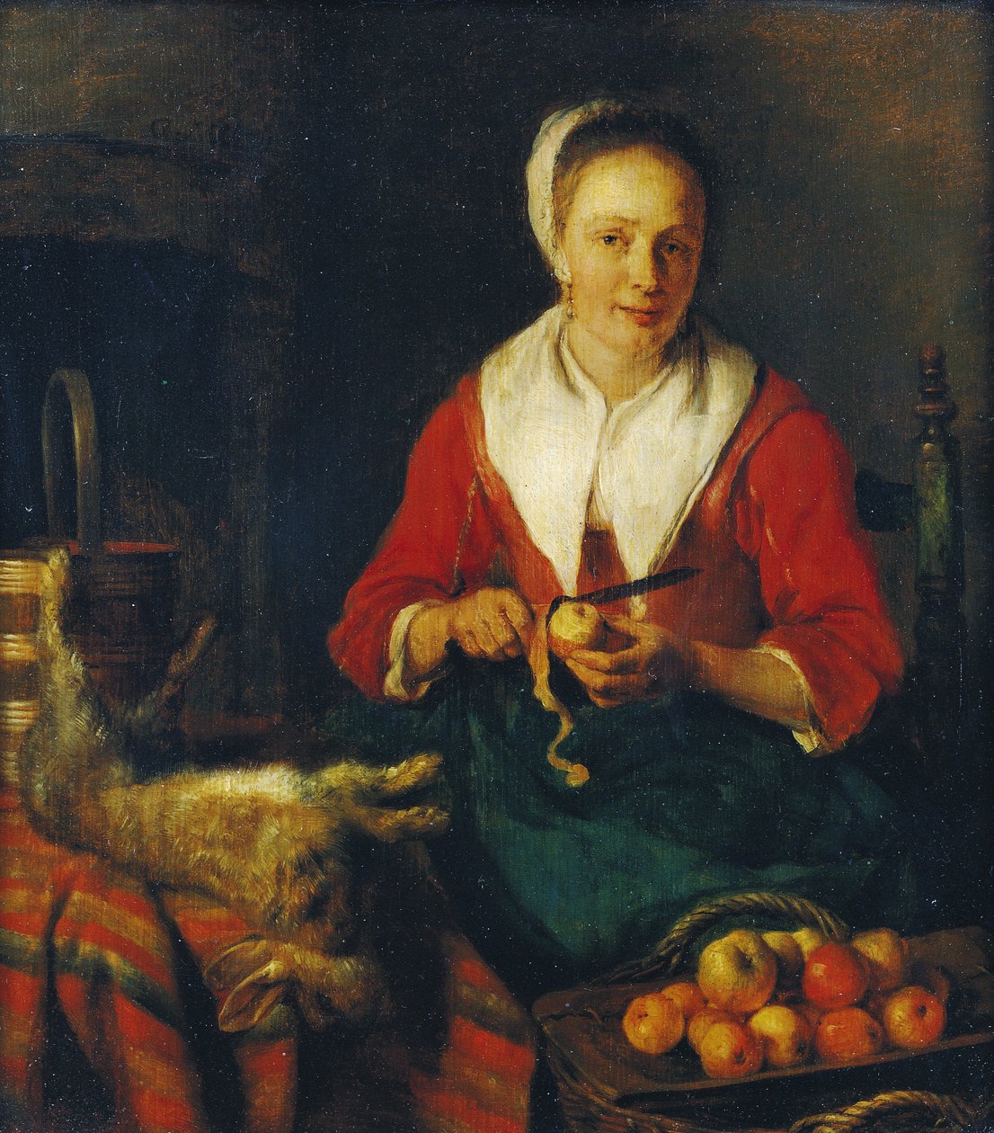 Der Apfelschäler von Gabriel Metsu
