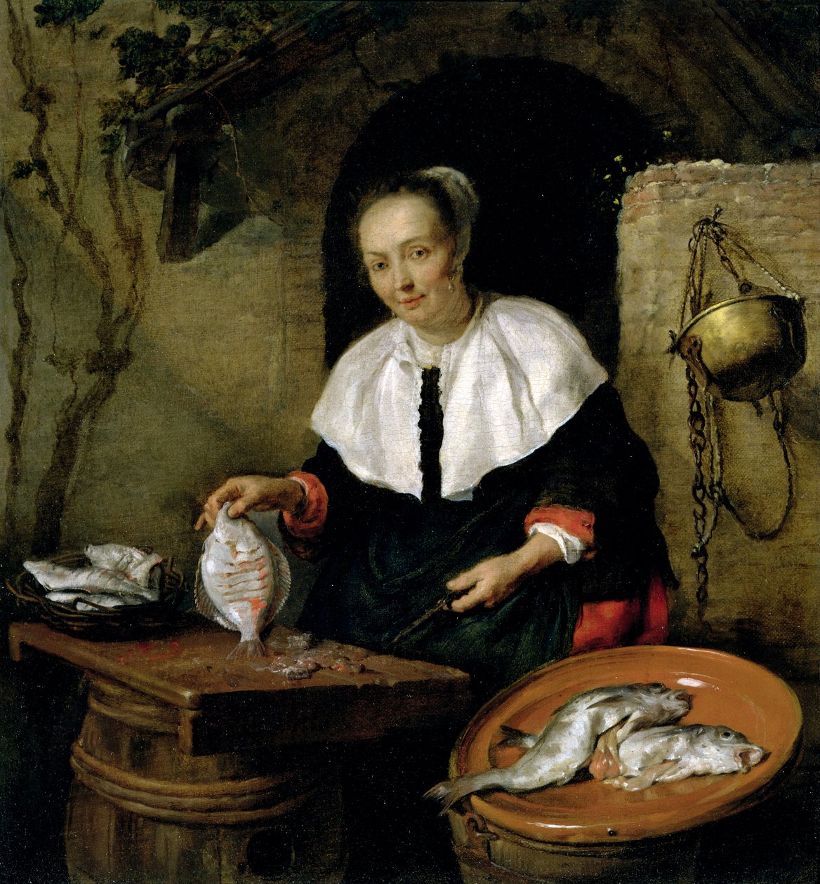 Die Fischverkäuferin von Gabriel Metsu