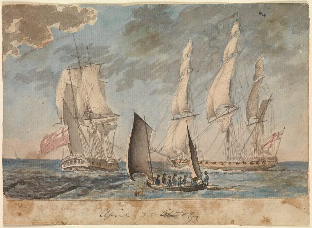 Zwei kleine Fregatten der Royal Navy von Gabriel Bray