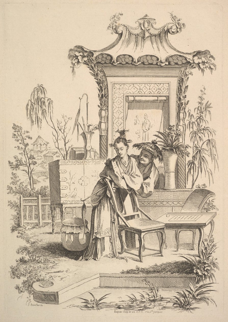 Chinesischer Mann und Frau von Gabriel Huquier