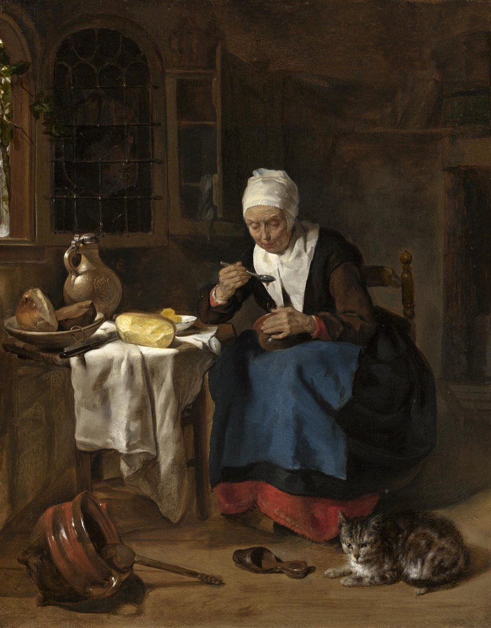 Alte Frau isst Brei von Gabriel Metsu
