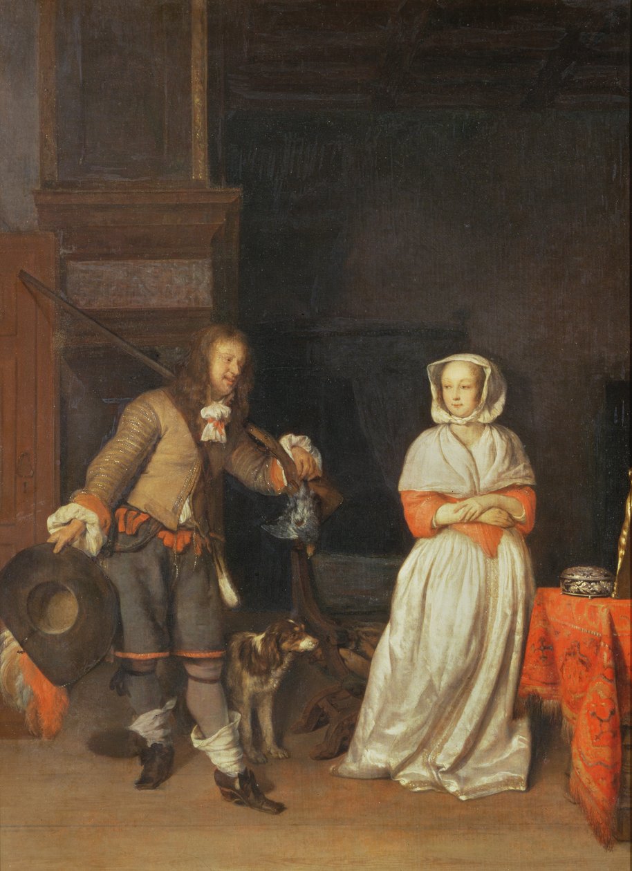 Der Jäger und die Dame, 1660-65 von Gabriel Metsu