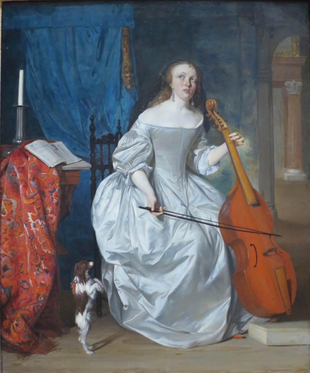 Frau spielt Viola da Gamba von Gabriel Metsu