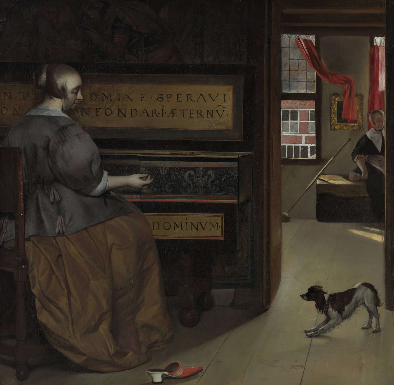 Frau am Virginal von Gabriel Metsu