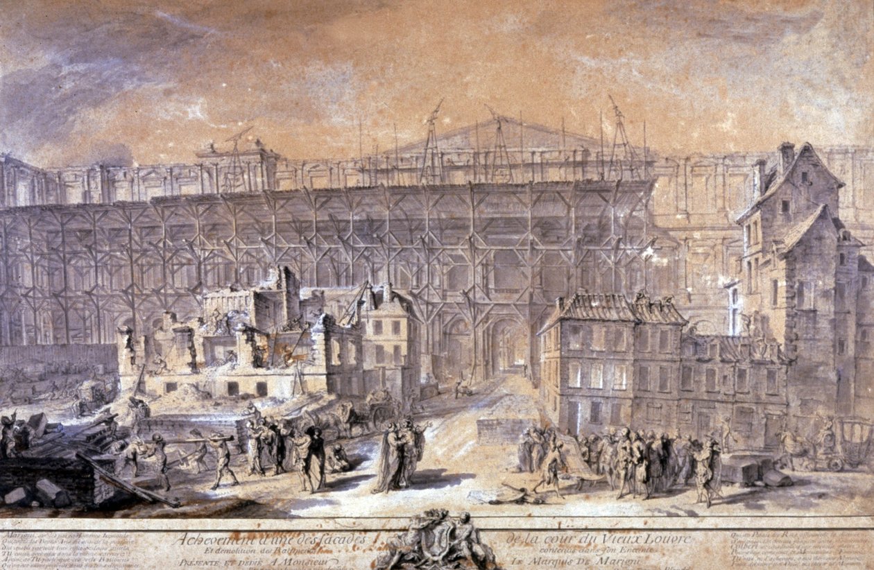 Bau des Louvre, Paris von Gabriel de Saint Aubin