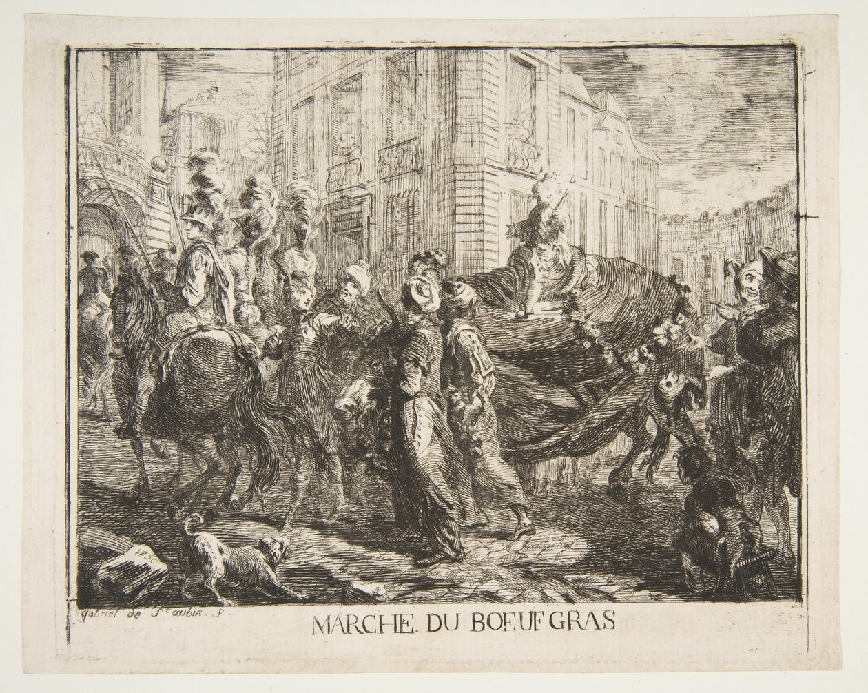 Marché du boeuf gras von Gabriel de Saint Aubin