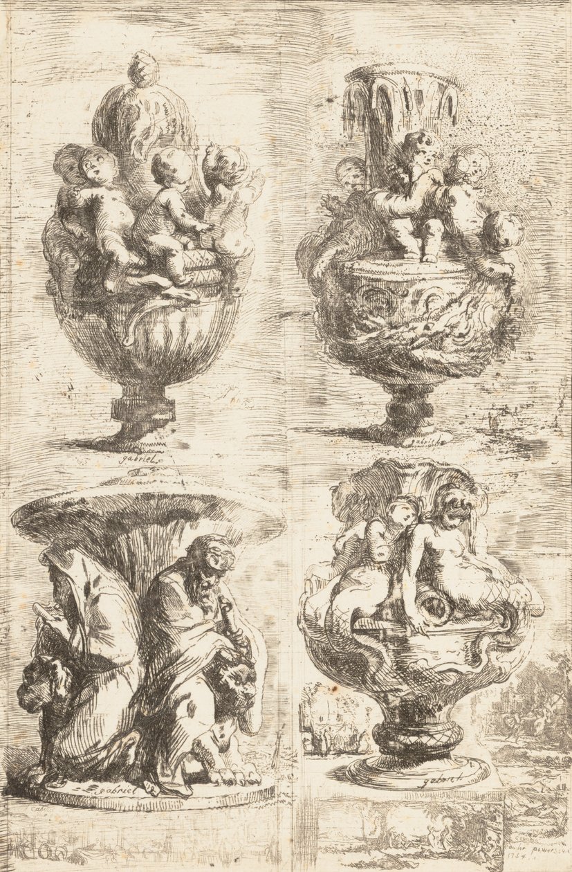 Die vier Vasen, 1754 von Gabriel de Saint Aubin