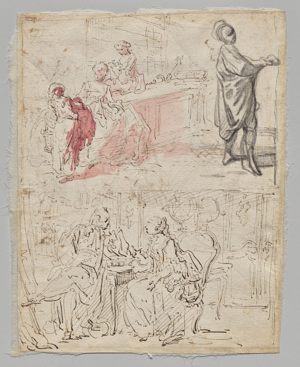 Theaterszene (recto) von Gabriel de Saint Aubin
