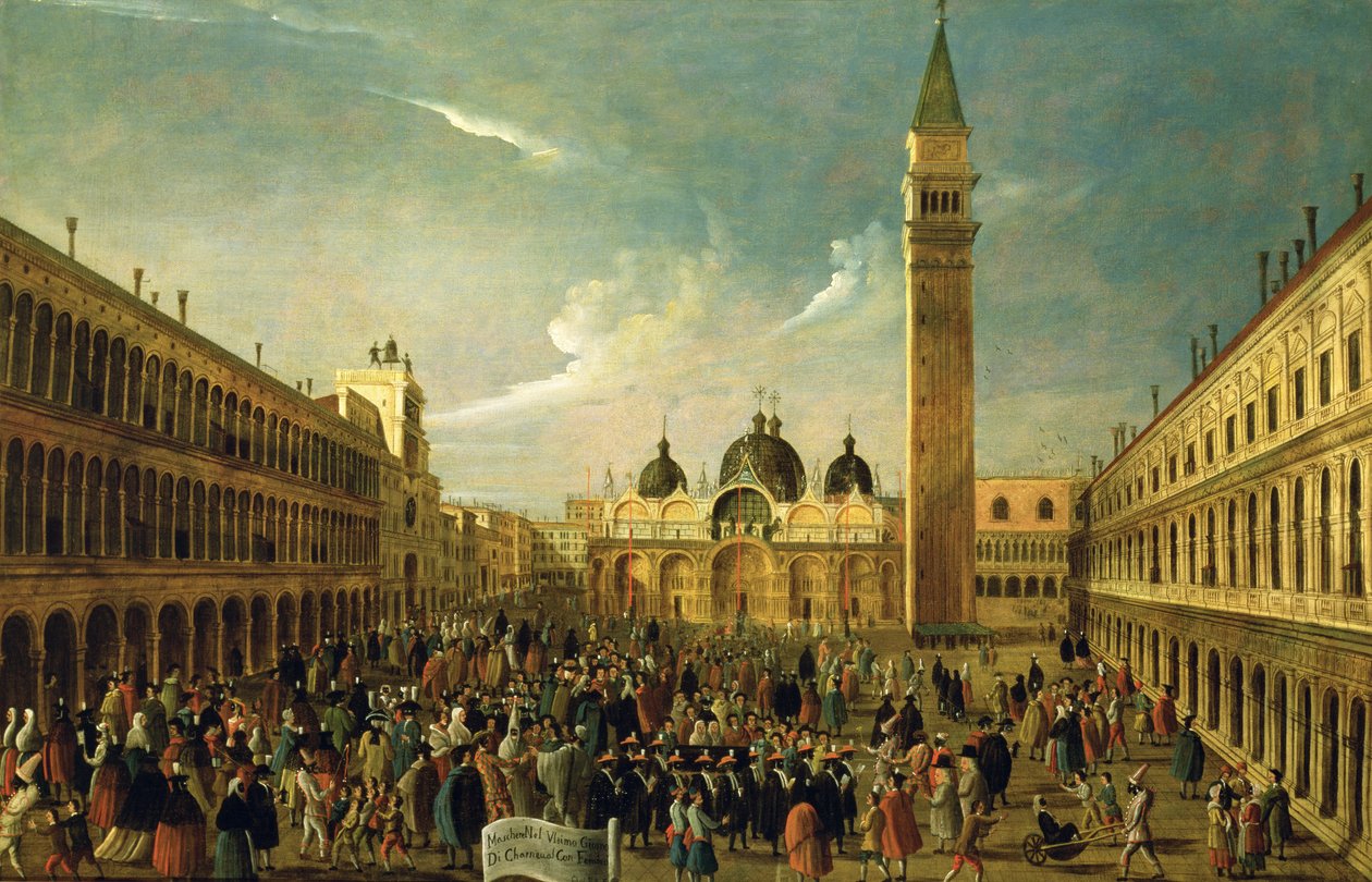 Der letzte Tag des Karnevals, Markusplatz, Venedig von Gabriele Bella