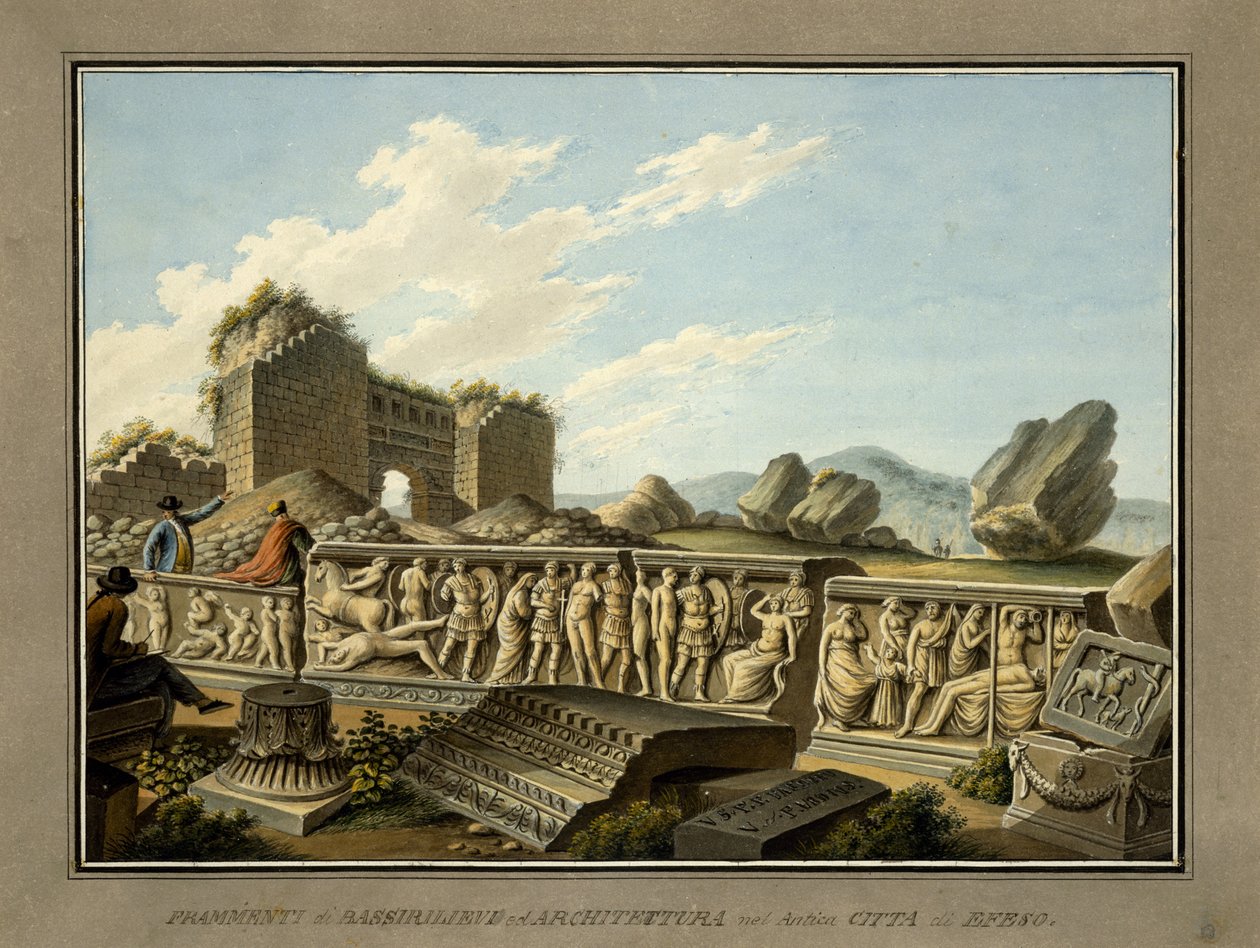 Römische Überreste in Ephesus, 1797 von Gaetano Mercati