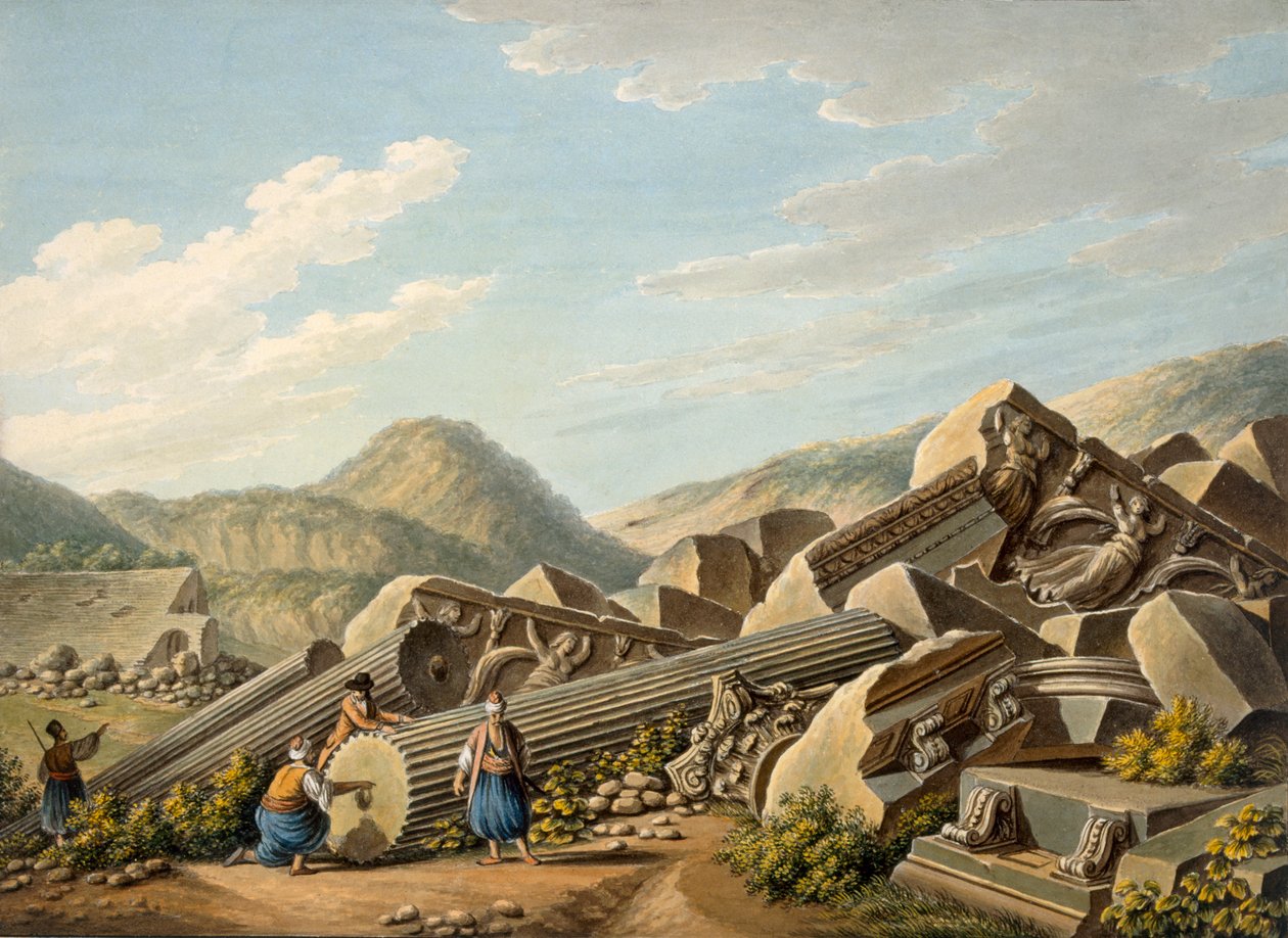 Ruinen eines römischen Tempels in Ephesus, 1790er Jahre von Gaetano Mercati