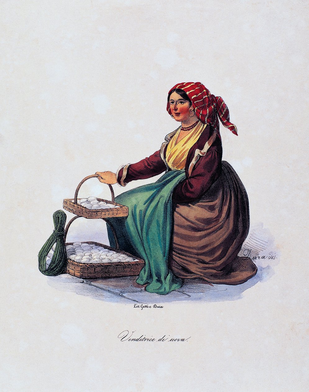 Eierverkäufer, von Gaetano Dura (1805-1878), Italien von Gaetano Dura
