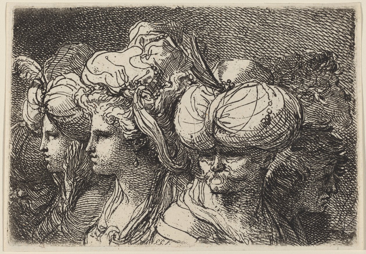 Sechs Köpfe, ein Türke vorne von Gaetano Gandolfi