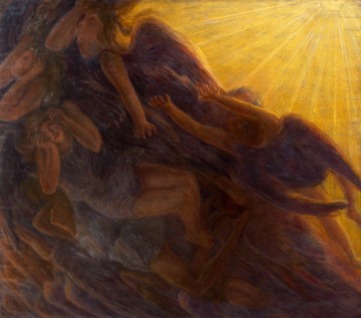 Sturz der Engel, Triptychon von Gaetano Previati