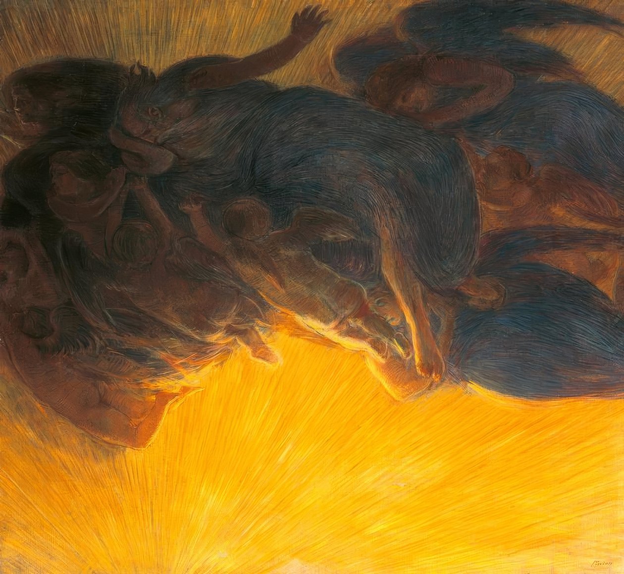 Die Erschaffung des Lichts von Gaetano Previati