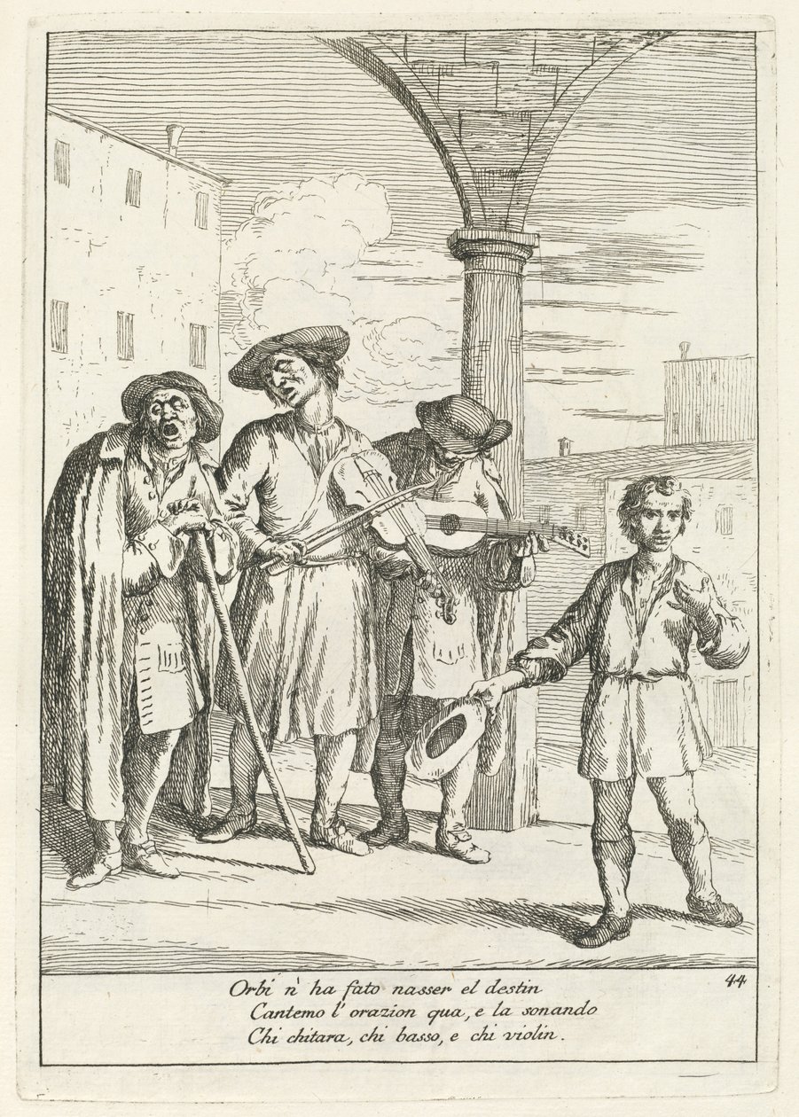 Fà ballar i Cani (Straßenkünstler) von Gaetano Zompini