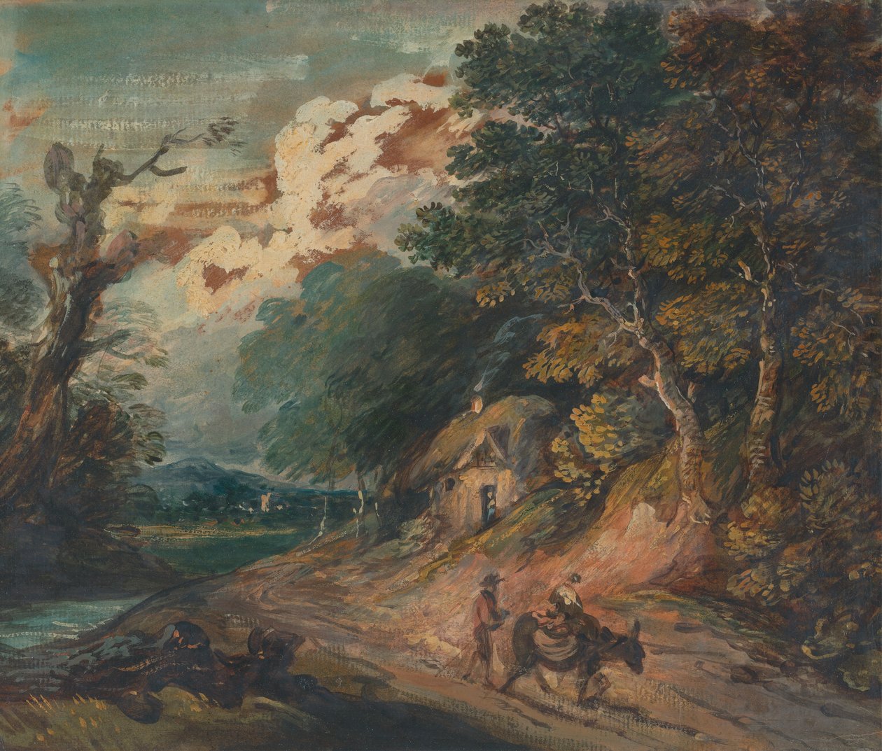 Landschaft: Figur reitet auf einem Esel von Gainsborough Dupont
