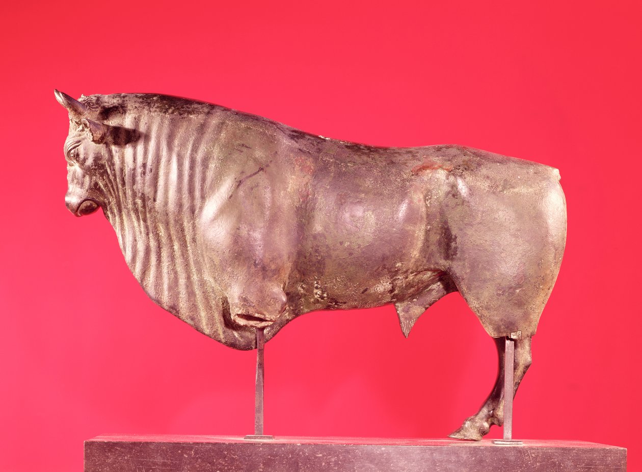 Stier mit drei Hörnern, aus Avrigney von Gallo Roman