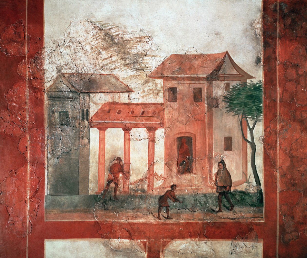Rustikale Villa (Fresko, ca. 200) von Gallo Roman