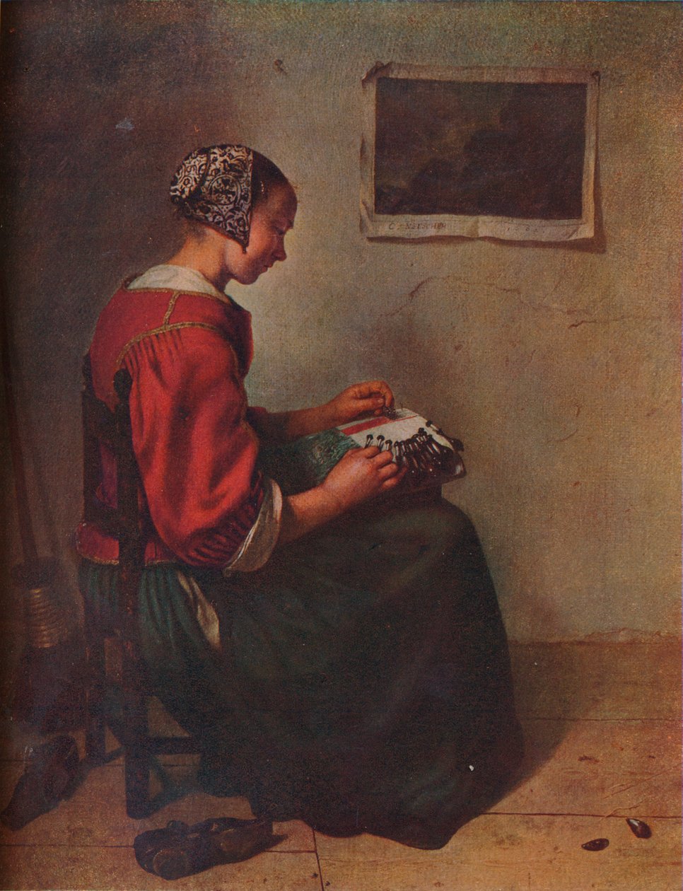 Die Spitzenmacherin, 1662 von Gaspar Netscher