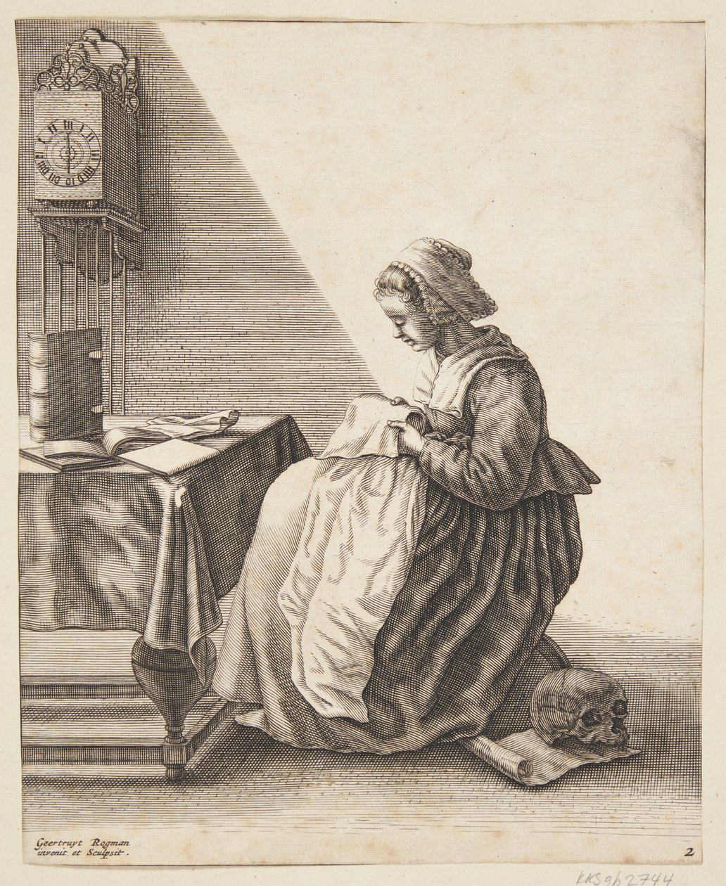 Eine Frau, die plissiert von Geertruyt Roghman