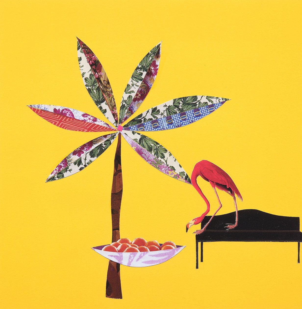 Flamingo mit Orangen von Genevieve French